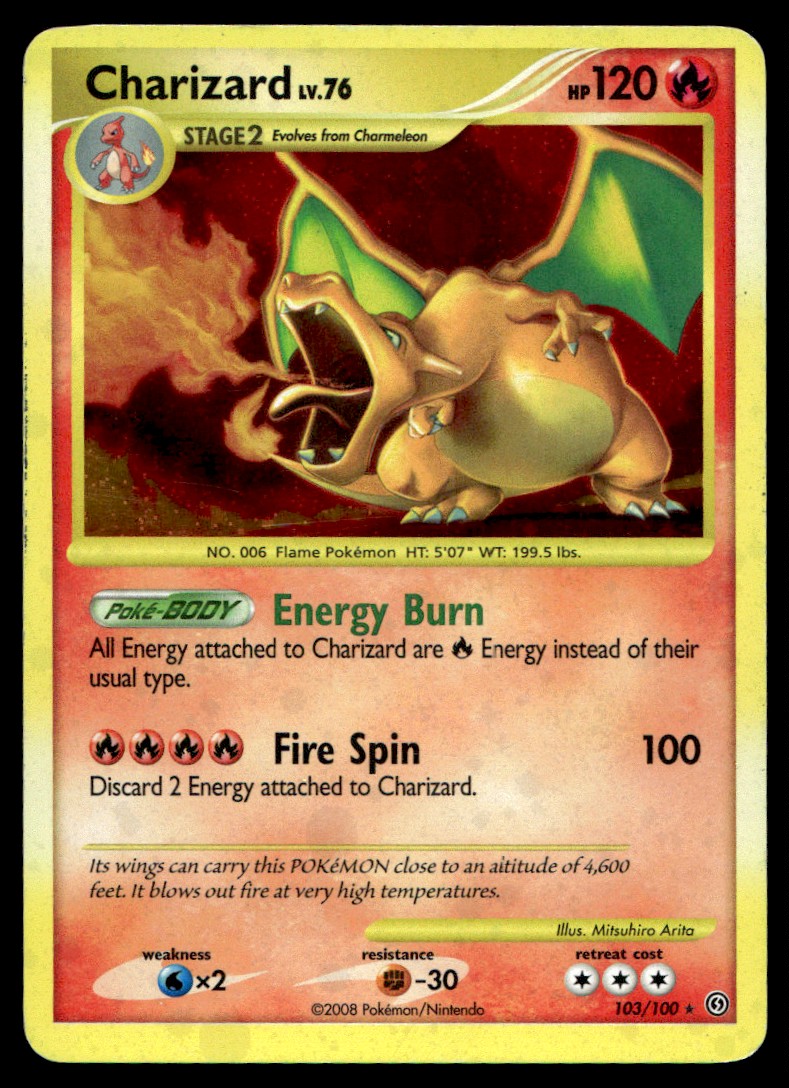 Exemple de carte : Charizard Stormfront Secret Rare Holo